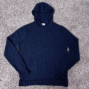 The Commons Hoodie Sweater Womens Medium Tall Blue Merino Wool Soft Knit